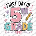 First Day of Fifth Grade Girl Shirt