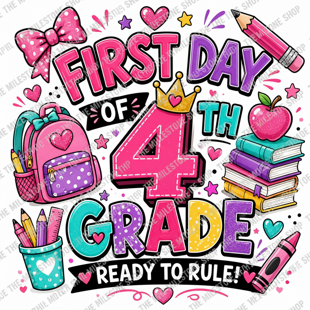 First Day of Fourth Grade Girl Shirt
